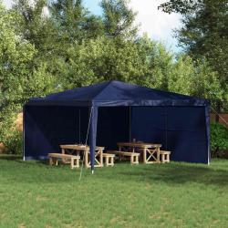 Mur de tente de f&ecirc;te 2 pcs Bleu 400 x 195 cm PE et acier