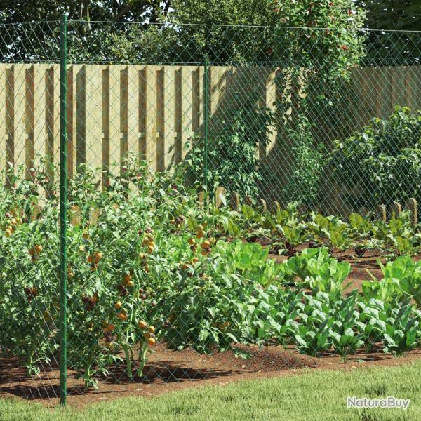 Cl�ture en treillis m�tallique Vert 2 x 10 m Acier
