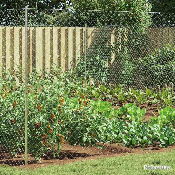 Cl�ture en treillis m�tallique Galvanis� 2 x 20 m Verre