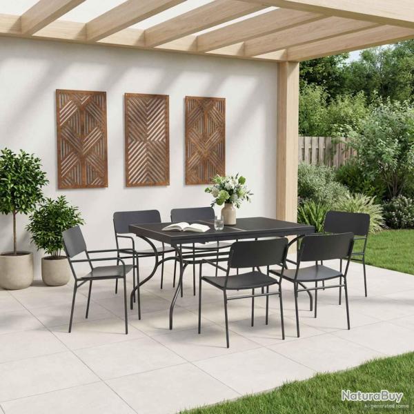 Table de Salle � Manger en Maille Extensible Anthracite Acier