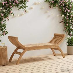 Banc de 2 -Seater 126 cm Bois de teck massif Naturel