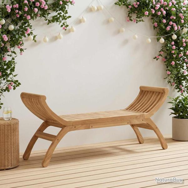 Banc de 2 -Seater 126 cm Bois de teck massif Naturel