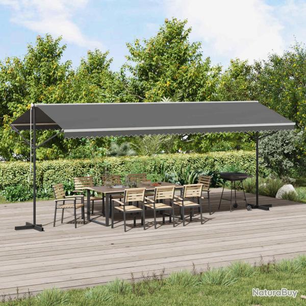 Auvent autoportant Gris 6 x 3 m Polyester