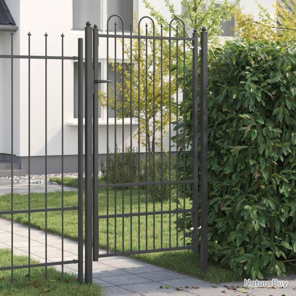 Porte de Cl�ture HORST 100 x 175 cm Acier Noir Verrouillable