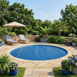 Couverture de piscine solaire extra &eacute;paisse &Oslash; 356 cm 400 um