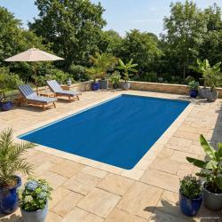 Couverture de piscine solaire 800 x 400 cm 110 um Carr&eacute; PE Bleu