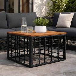 Table de Noir et naturel 55 x 55 x 37 cm