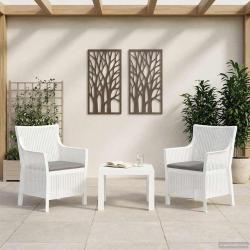 Ensemble salon avec coussin 3 pcs Blanc PP