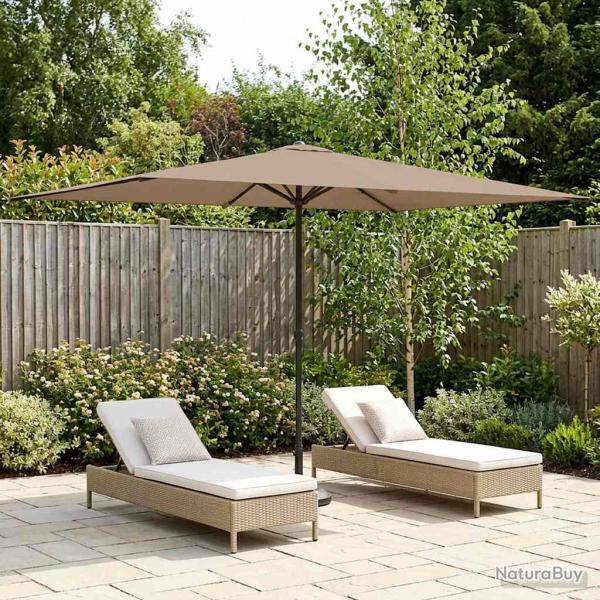 Parasol de 200 x 300 cm Polyester Rectangulaire Taupe