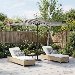 Parasol rectangulaire, polyester, noir et blanc, pour la terrasse, 2 &times; 3 m