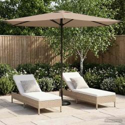 Parasol de 270 x 270 cm Polyester Rectangulaire Taupe
