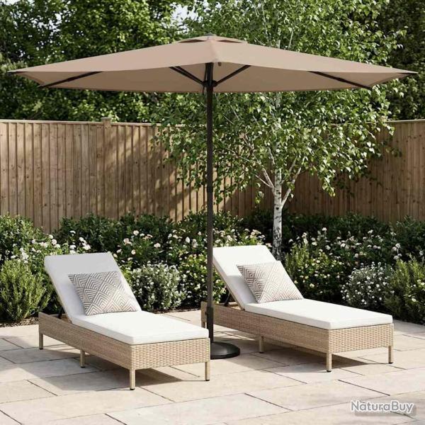 Parasol de 270 x 270 cm Polyester Rectangulaire Taupe