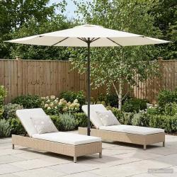 Parasol de 300 x 300 cm Polyester Rectangulaire Cr&egrave;me