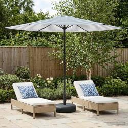 Parasol rectangulaire avec base, polyester, pour la terrasse, 3 &times; 3 m