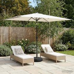 Parasol de avec lumi&egrave;res LED et base 200 x 300 cm