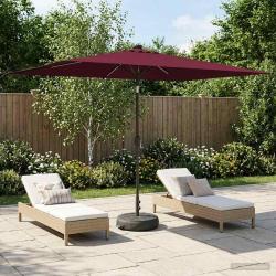 Parasol avec &eacute;clairage LED et base, en polyester, pour la terrasse, 2 &times; 3 m