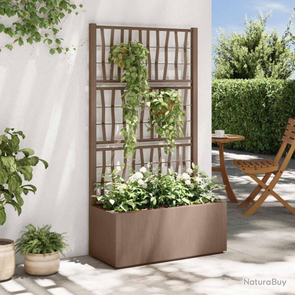 Bac � fleurs avec Treillis Marron 80 x 36 x 140 cm PP