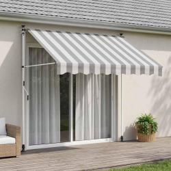 Auvent r&eacute;tractable manuel Anthracite et blanc 200 cm
