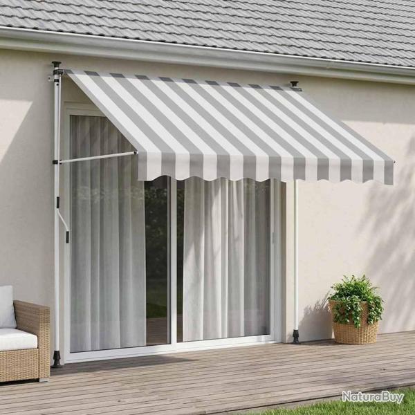 Auvent r�tractable manuel Anthracite et blanc 200 cm