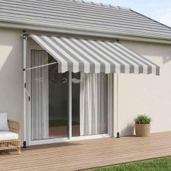Auvent r&eacute;tractable manuel Anthracite et blanc 250 cm
