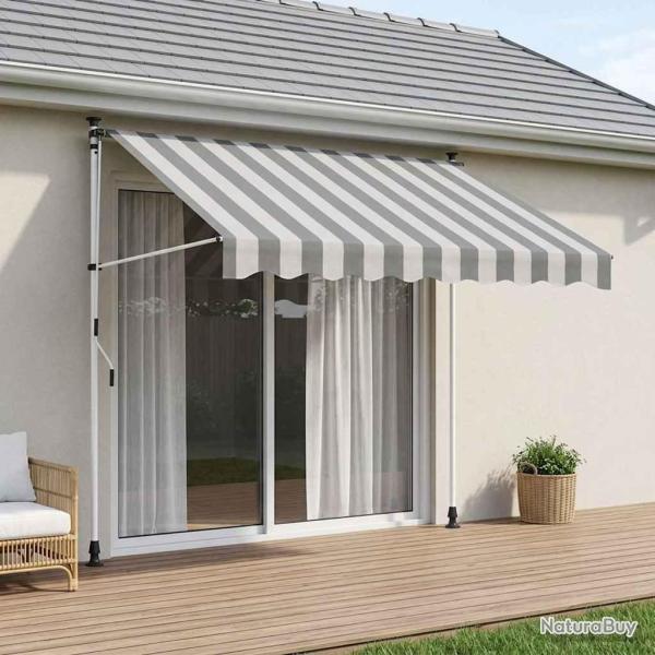 Auvent r�tractable manuel Anthracite et blanc 250 cm