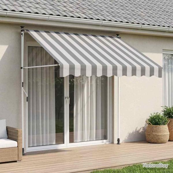 Auvent r�tractable manuel Anthracite et blanc 300 cm