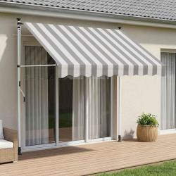 Auvent r&eacute;tractable manuel Anthracite et blanc 400 cm
