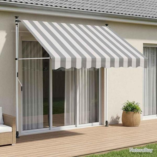 Auvent r�tractable manuel Anthracite et blanc 400 cm