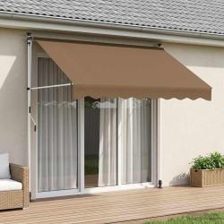 Auvent r&eacute;tractable manuel Beige 100 cm