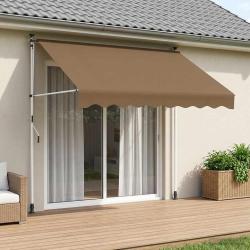 Auvent r&eacute;tractable manuel Beige 300 cm