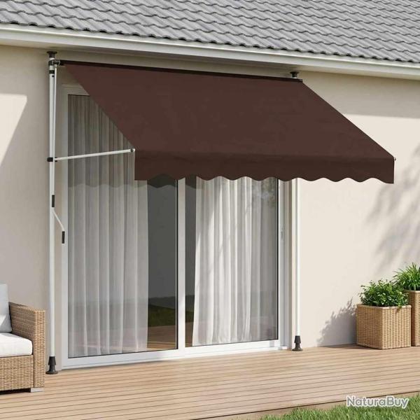 Auvent r�tractable manuel Marron 350 cm