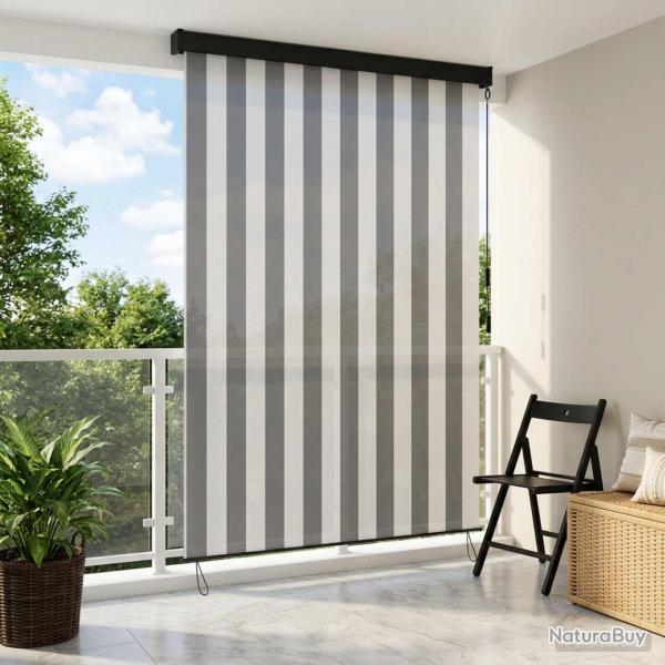 Store enrouleur Anthracite et blanc 100 x 250 cm