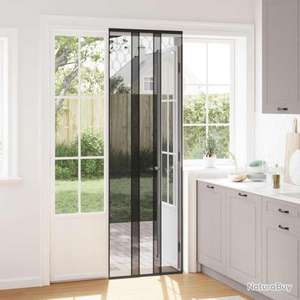�cran de porte insectes avec rideau en maille Noir 70 x 220 cm