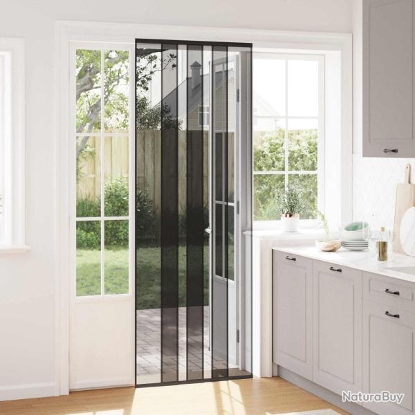 �cran de porte insectes avec rideau en maille Noir 80 x 220 cm