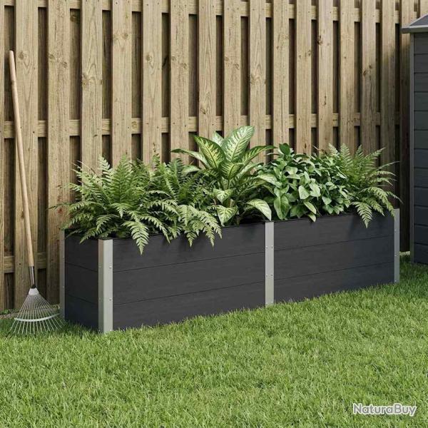 Jardini�re sur�lev�e Noir 250 x 50 x 54 cm