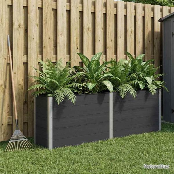 Jardini�re sur�lev�e Noir 250 x 50 x 91 cm