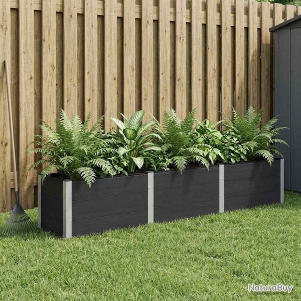 Jardini�re sur�lev�e Noir 300 x 50 x 54 cm