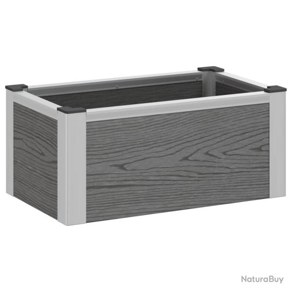 Jardini�re sur�lev�e Gris 50 x 30 x 22 cm WPC et Aluminium