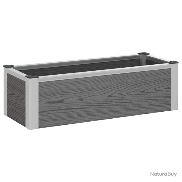 Jardini�re sur�lev�e Gris 75 x 30 x 22 cm WPC et Aluminium