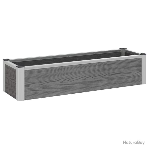 Jardini�re sur�lev�e Gris 100 x 30 x 22 cm WPC et Aluminium