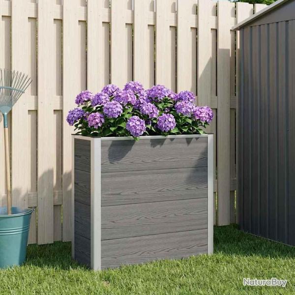 Jardini�re sur�lev�e Gris 75 x 30 x 82 cm WPC et Aluminium