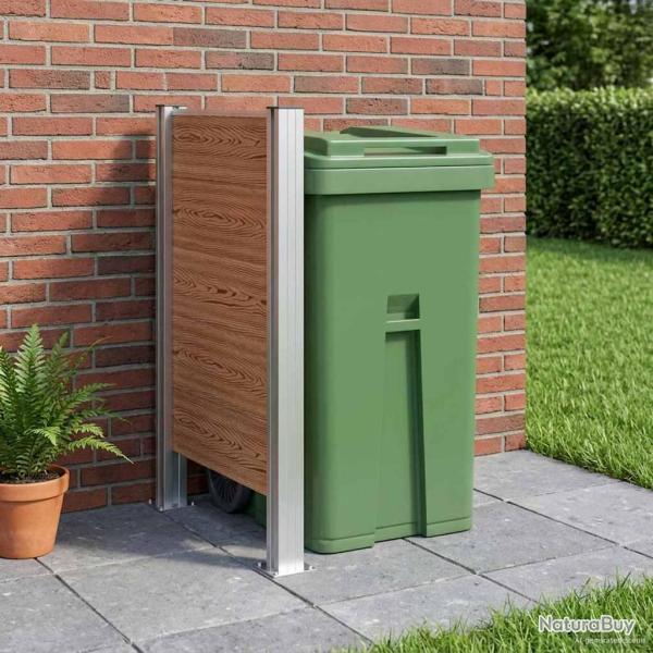 Cl�ture de poubelle Marron 85 x 12 x 115 cm Aluminium et WPC