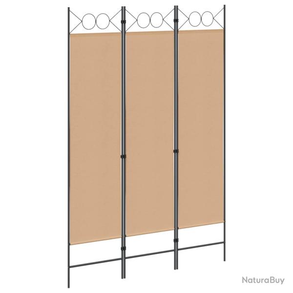 Paravent � 3 panneaux Beige 120 x 180 cm Tissu