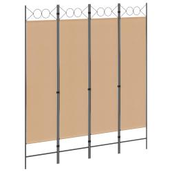 Paravent 4 panneaux Beige 160 x 180 cm Tissu