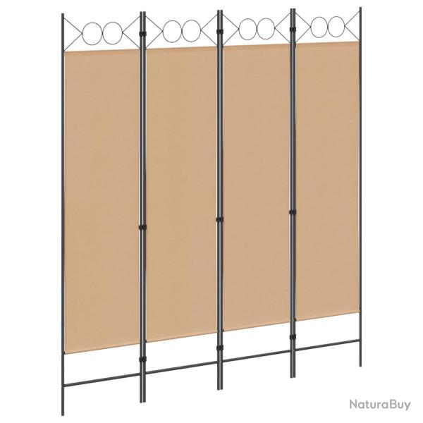 Paravent 4 panneaux Beige 160 x 180 cm Tissu