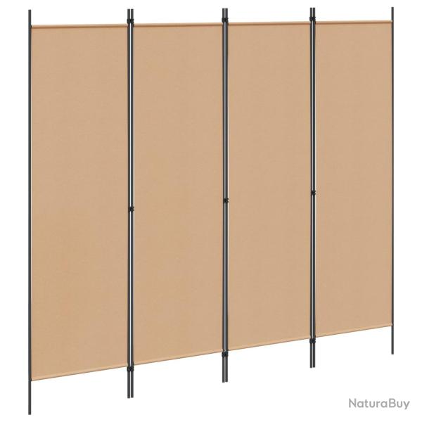 Paravent 4 panneaux Beige 200 x 180 cm Tissu