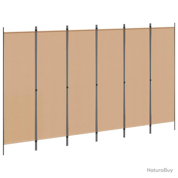 Paravent � 6 panneaux Beige 300 x 180 cm Tissu