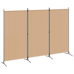 Paravent &agrave; 3 panneaux Beige 260 x 180 cm Tissu