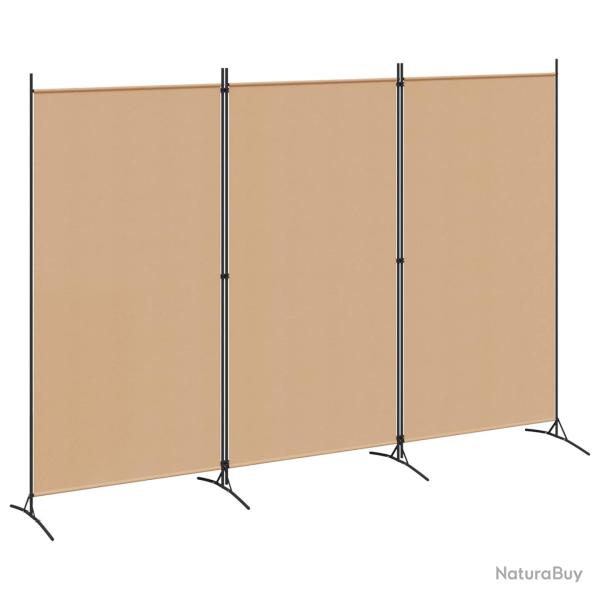 Paravent � 3 panneaux Beige 260 x 180 cm Tissu
