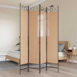 Paravent 4 panneaux Beige 160 x 200 cm Tissu